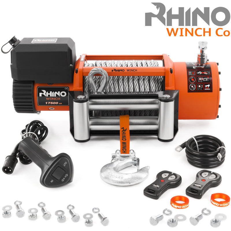 Rhino Winch Rhino - Verricello Elettrico 17500 lb / 7940 Kg con Telecomando 24v