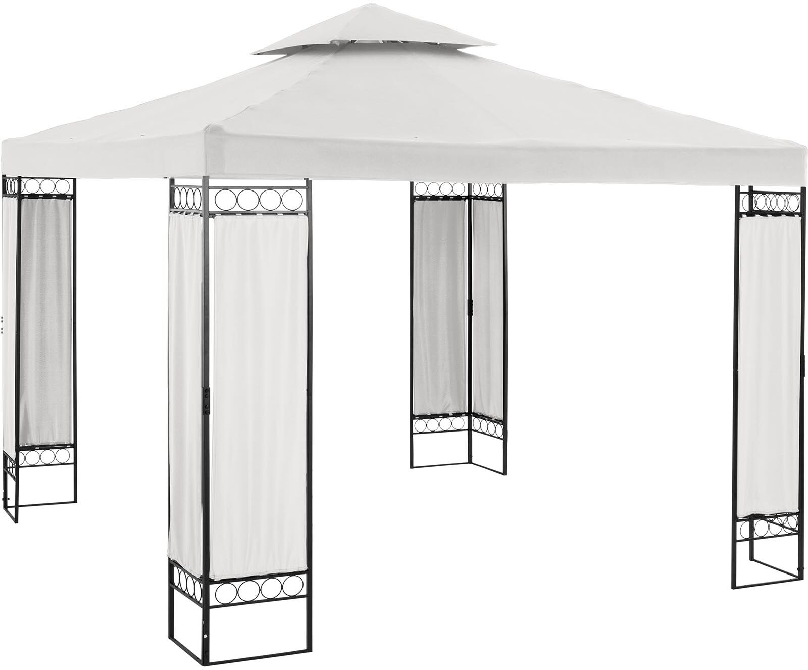 Uniprodo Gazebo da giardino in acciaio - 3 x 3 m - 160 g/m² - Crema UNI_PERGOLA_3X3BF