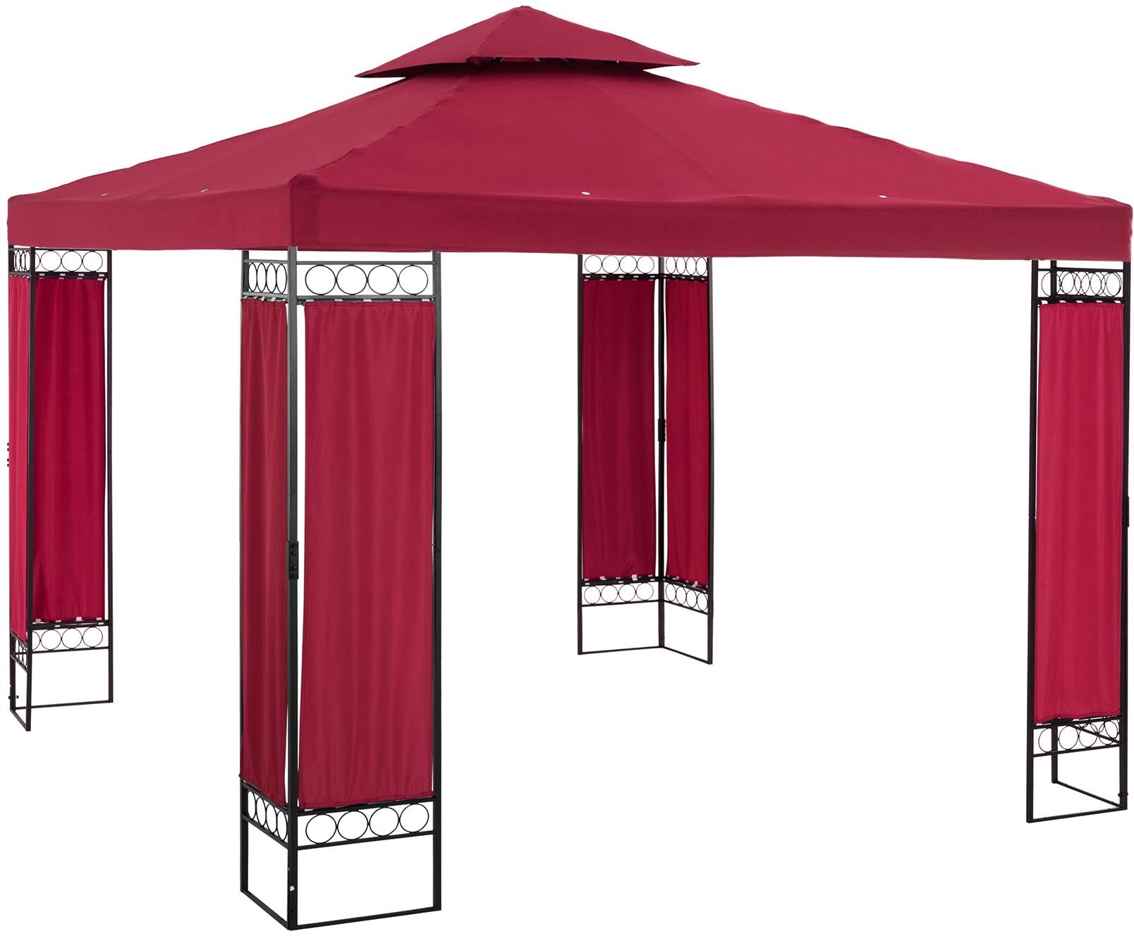 Uniprodo Gazebo da giardino in acciaio - 3 x 3 m - 160 g/m² - vinaccia UNI_PERGOLA_3X3RF