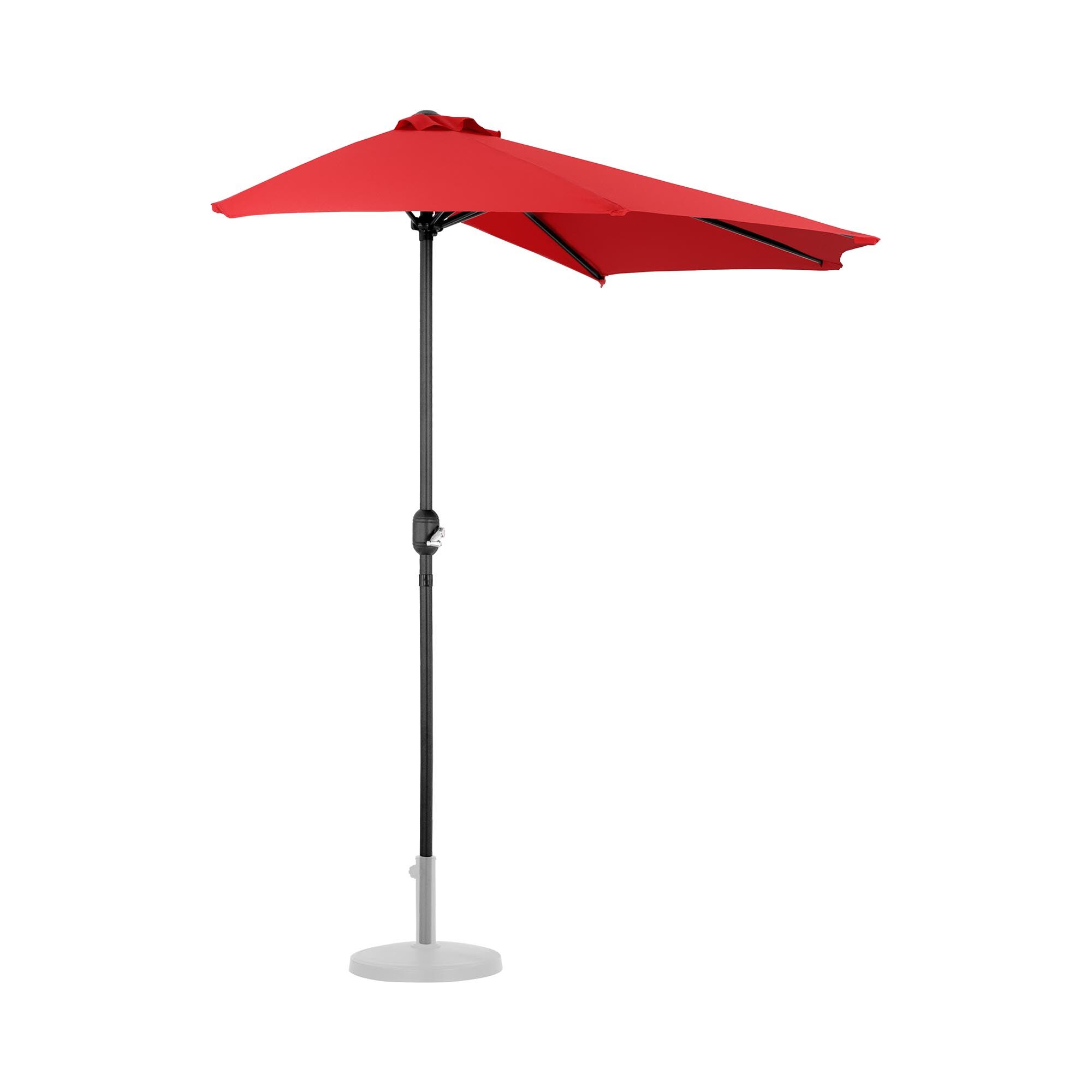Uniprodo Mezzo ombrellone - rosso - pentagonale- 270 x 135 cm UNI_HALFUMBRELLA_R300RE