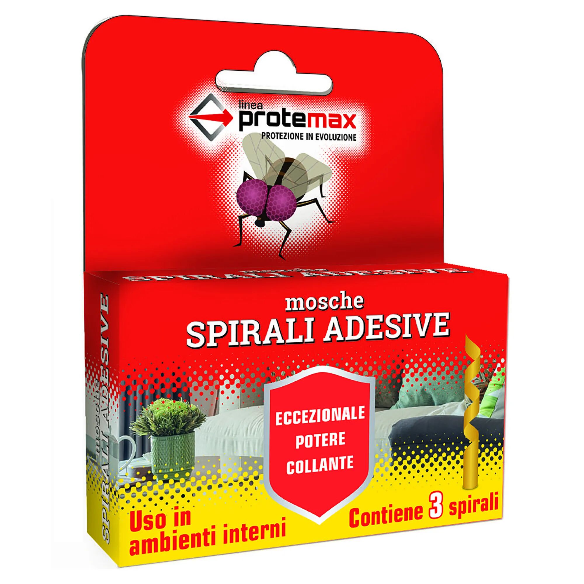 Tecnomat SPIRALI ADESIVE PROTEMAX PER MOSCHE PRONTE ALL'USO 3 PEZZI