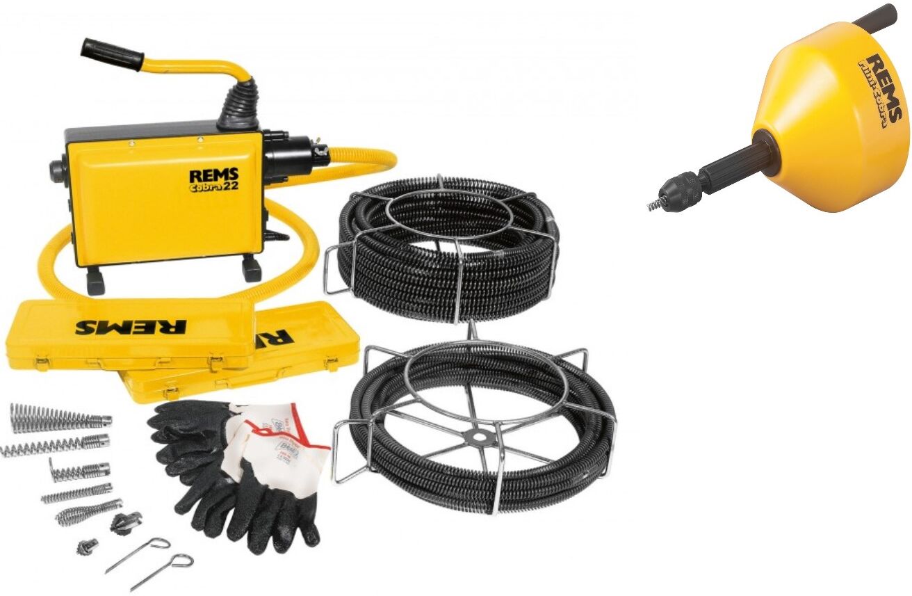 Rems 172X01 R220 Cobra 22 Set 16 + 22 Elektrische Buisontstoppingsmachine + Mini-Cobra Buisontstopper