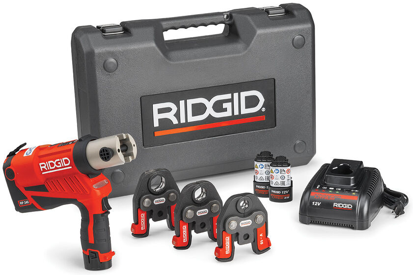 Ridgid RP240 12 - 35 mm Accu Perstang 12V 2.5 Ah Li-Ion + 3 bekken U16-U20-U25