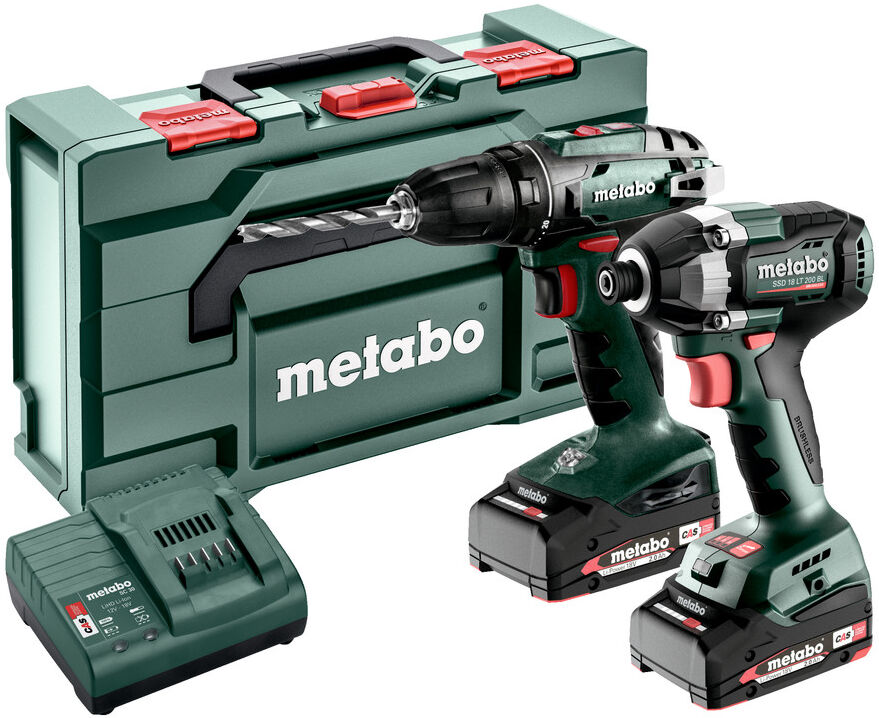 Metabo Combo Set 2.8.1 18V 2,0Ah Li-Ion - BS18 accuboor + SSD18 LT 200 BL Slagschroevendraaier + 5 jaar dealer garantie