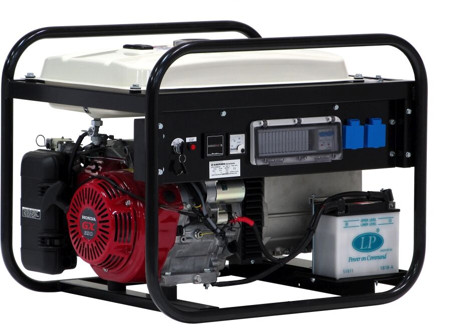 Europower EP6000E-25 stroomaggregaat 6 KVA met Honda benzinemotor 2x 230Volt (16A) elektrische startend 950000609