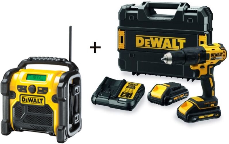 DeWalt DCD777L2TSET Accuschroefboormachine 18V 3.0ah Li-ion + DCR019 Radio + 5 jaar dealer garantie!