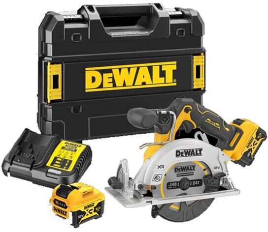 DeWalt DCS512P2-QW Accucirkelzaag 140mm 12V 5.0Ah Li-Ion