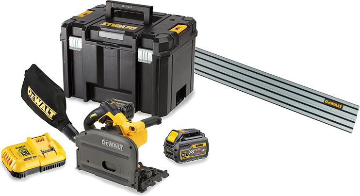 DeWalt DCS520T2R-QW XR FlexVolt 54 Volt 6,0Ah Li-Ion Invalzaag 165mm + Liniaal 1500mm