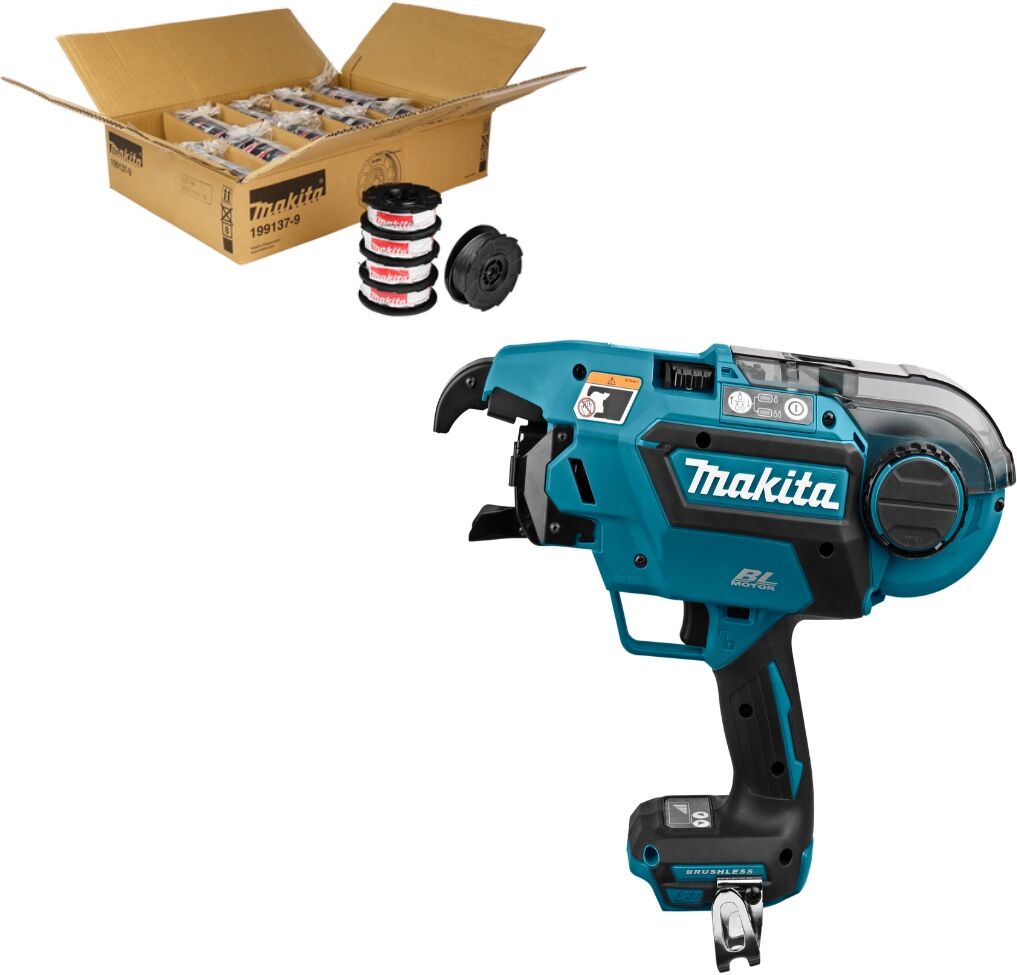 Makita DTR180ZJSET1 SETVOORDEEL 1 - 30 dozen vlechtdraad 199137-9 + gratis DTR180ZJ Accu Vlechtmachine 14,4 - 18 Volt excl. accu´s en lader