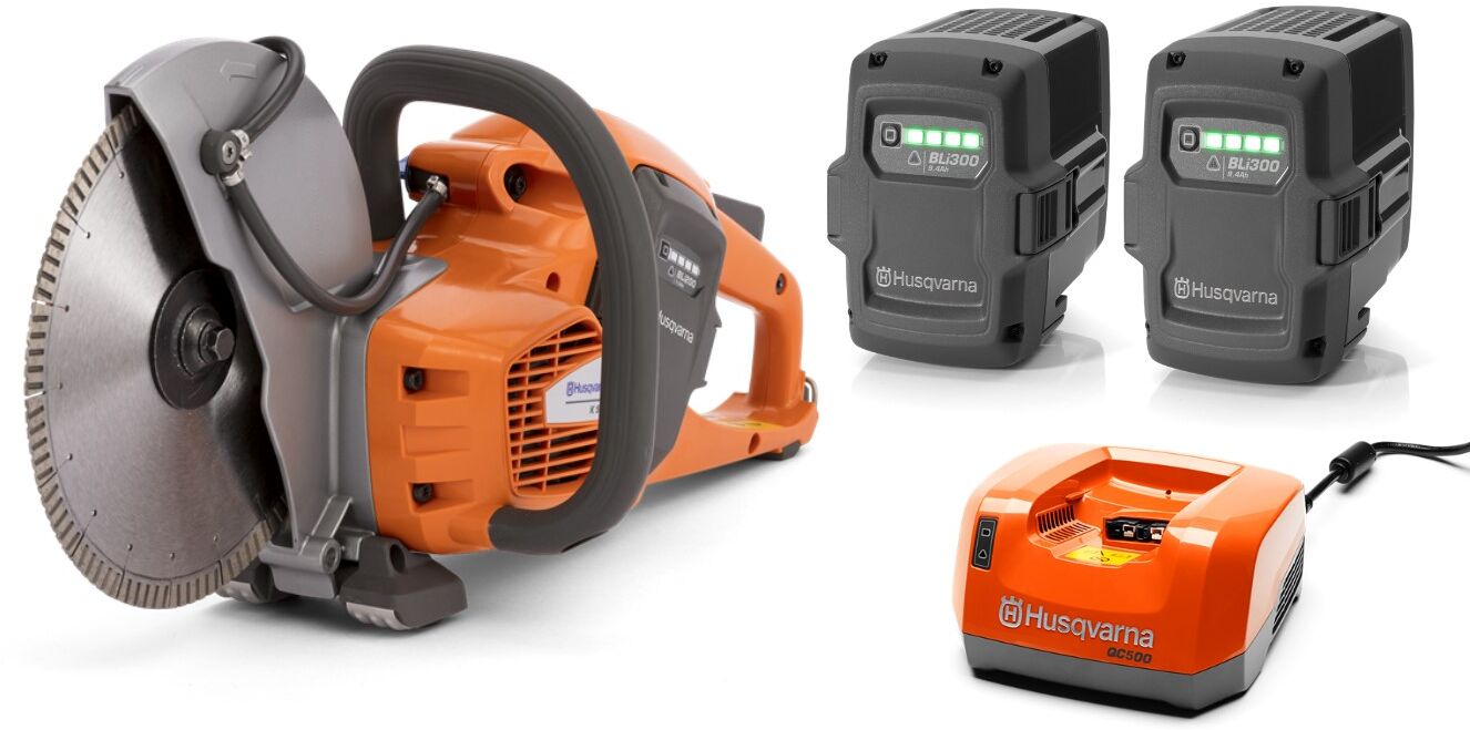 Husqvarna K535i Accu Doorslijper 230 mm 36 Volt + 2 x accu BLI300 + Snellader QC500