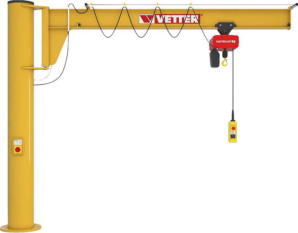 Vetter Kolomzwenkkraan ASSISTENT AS, zonder elektrische kettingtakel, hijsvermogen 1000 kg Vetter