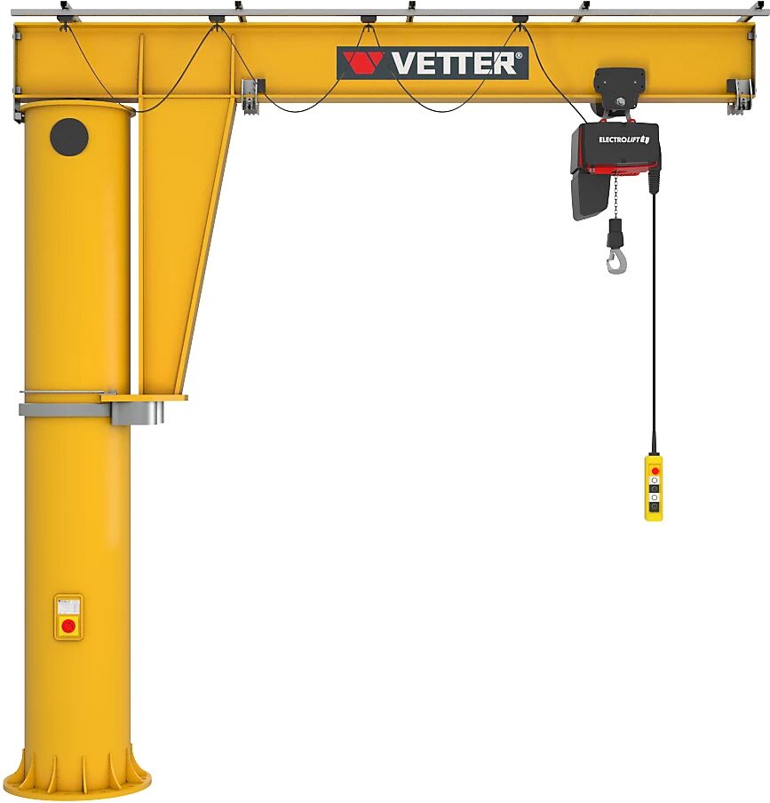 Vetter Kolomzwenkkraan MEISTER M, met elektrische kettingtakel HF, hijsvermogen 500 kg Vetter