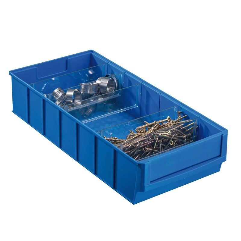 Allit Plastový regálový box shelfbox, 183 x 400 x 81 mm, modrý