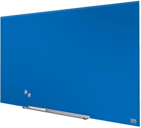 Nobo Wall Mounted Magnetic Glass Board Nobo Surface Colour: Blue, Size: 71.1cm H x 126cm L  - Size: 20cm H X 60cm W X 2cm D