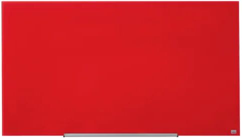 Nobo Wall Mounted Magnetic Glass Board Nobo Surface Colour: Red, Size: 71.1cm H x 126cm L  - Size: 20cm H X 60cm W X 2cm D