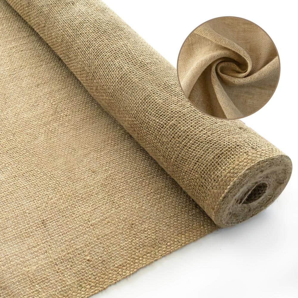 Wellco 45 in. x 15 ft. Gardening Burlap Roll - Natural Burlap Fabric for Weed Barrier (2-Pack)