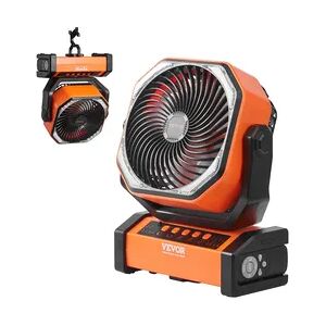 VEVOR Standventilator 210 x 100 x 268 mm Tischventilator Lüfter 138 CMF Ventilator mit 4 Geschwindigkeitsstufen Akku Ventilator 20000 mAh für Outdoor-Aktivitäten wie Camping Angeln Reisen