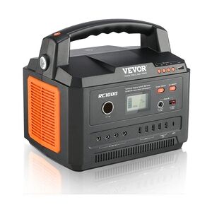 VEVOR Tragbarer Stromgenerator 1000W Stromspeicher 999-Wh-Akku Stromerzeuger Powerstation 12 Ladeanschlüsse Ideal für Smartphones Laptops Kameras Ventilatoren CPAP-Geräte Fernseher Mini-Kühlschränke