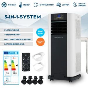 Home Deluxe - Mobile Klimaanlage mokli xl - 9000 BTU/h (2.600 Watt) - Mobiles Klimagerät mit 5in1 System: kühlen, heizen, entfeuchten, lüften,