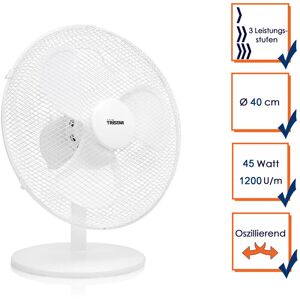 Tristar Tischventilator Weiß Ø 40cm 3-Stufen 3077,4m³/Std Oszillierend