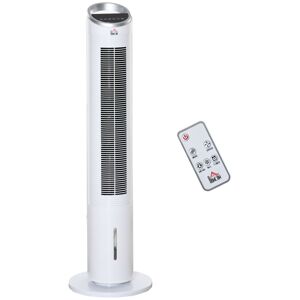 HOMCOM Luftkühler  Turmventilator mit Wasserkühlung, Fernbedienung, Luftbefeuchtung, 8h Timer, 20㎡, 60W, Ø30x100,8H cm  Aosom.de