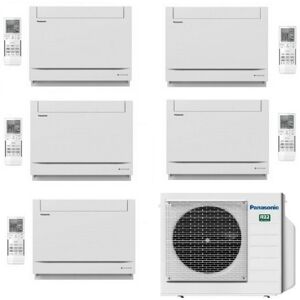 Panasonic Penta Split Fußboden 3.5+3.5+3.5+3.5+3.5 kW CU-5Z90TBE 4 x CS-Z35UFEAW + CS-Z35UFEAW Klimaanlagen R-32 Console