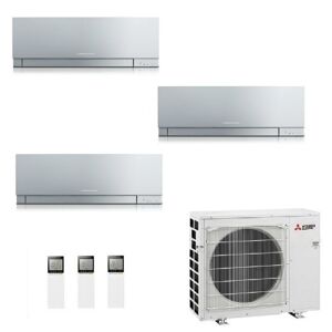 Mitsubishi Trio Split 3.5+3.5+3.5 kW MXZ-4F72VF3 MSZ-EF35VGKS MSZ-EF35VGKS MSZ-EF35VGKS Klimaanlagen Silbernen WiFi R-32