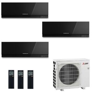 Mitsubishi Trio Split 2.0+2.5+5.0 kW MXZ-3F54VF3 MSZ-EF22VGKB MSZ-EF25VGKB MSZ-EF50VGKB Klimaanlagen Schwarz WiFi R-32