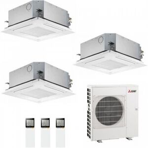 Mitsubishi 3.5+3.5+3.5 kW Trio Split Kassettengerät MXZ-4F72VF3 SLZ-M35FA2 SLZ-M35FA2 SLZ-M35FA2 Klimaanlagen R-32 12+12+12 Btu