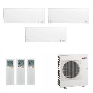 Mitsubishi Trio Split 2.5+4.2+5.0 kW MXZ-3F68VF3 MSZ-AY25VGKP MSZ-AY42VGKP MSZ-AY50VGKP Klimaanlagen Weiß 9+15+18 Btu WiFi R-32