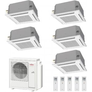 Fujitsu Penta Split 9+9+9+9+9 KV Kompakt WiFi Optional AOYG36KBTA5 5X AUXG09KVLA Klimaanlage Weiß R-32