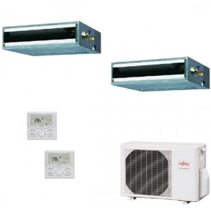 Fujitsu Duo Split Kanaleinbaugeräte 12+12 Btu AOYG24KBTA3 ARXG12KLLAP ARXG12KLLAP Klimaanlage KL Kompakt R-32 3.5+3.5 kW