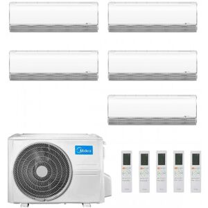 Midea Penta Split 9+9+9+9+9 Btu Breezeless+ M5OE-42HFN8-Q con 5 unità MSFAAU-09HRFN8B Klimaanlagen R-32 WiFi A++ A+