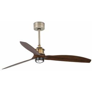 Lorefar (FARO) Faro JUST FAN LED altgold/holz Deckenventilator mit DC Motor 128cm EEK E [A-G]