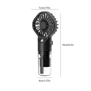 Håndholdt lille luftkøler USB genopladelig bærbar kølespray luftfugter blæser 4 hastighed befugtning Black