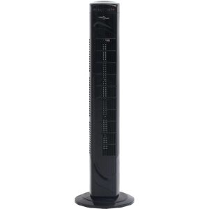 vidaXL tårnventilator med fjernbetjening og timer Φ24x80 cm sort