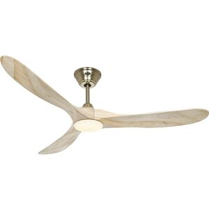 kaiserkraft Ventilador de techo ECO GENUINO-L, Ø del aspa 1520 mm, natural / latón