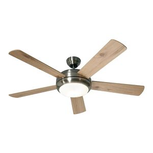 kaiserkraft Ventilador de techo TITANIUM, Ø del aspa 1320 mm, pino piñonero / haya / cromo cepillado