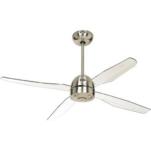 kaiserkraft Ventilador de techo LIBELLE, sin mando a distancia, cristal acrílico transparente / cromo cepillado