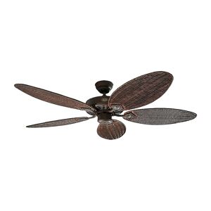 kaiserkraft Ventilador de techo CLASSIC ROYAL, Ø del aspa 1320 mm, ovalada, mimbre antiguo / marrón antiguo / bronce