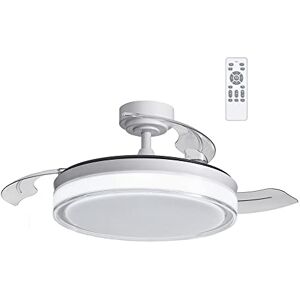 Ventilador techo con luz led 35W dimmable blanco y aspas plegables GARIN