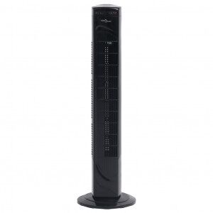vidaXL Ventilador De Torre Con Mando Y Temporizador Φ24x80 Cm Negro
