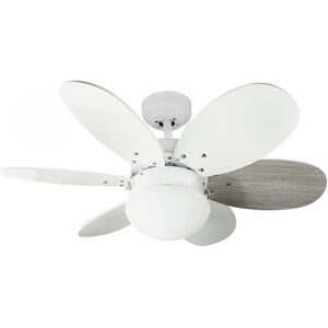 Wonderlamp Ventilador de techo blanco con luz y aspas reversibles