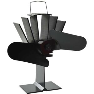 vidaXL Ventilador de estufa accionado por calor 2 aspas negro