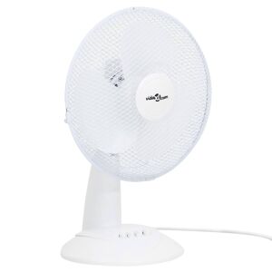 vidaXL Ventilador de sobremesa 3 velocidades blanco 30 cm 40 W