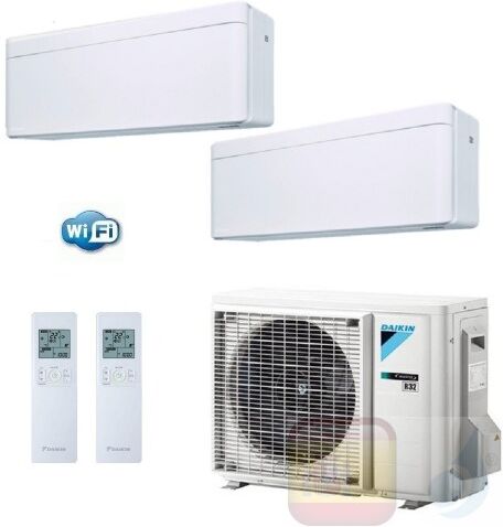 Daikin Aire Acondicionado Dual Split 7+7 Stylish Blanco 7000 7000 Btu Wifi Ftxa20aw +ftxa20aw +2mxm40m A+++ A++ R-32