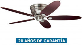 Hunter Ventilador De Techo Hunter 24372 Low Profile Arce O Chocolate/ Cromado 112cm+132cm