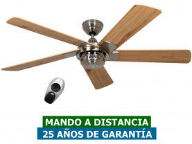 CasaFan Ventilador De Techo Casafan 9513267 Rotary 132 Bn-Kf Pino/ Cromo Satinado