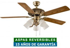 CasaFan Ventilador De Techo Con Luz Casafan 513243 Centurion 132 Roble Antiguo O Nogal / Latón Antiguo