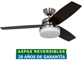 Hunter Ventilador De Techo Con Luz Hunter 50621 Galileo Roble O Nogal / Cromo Cepillado